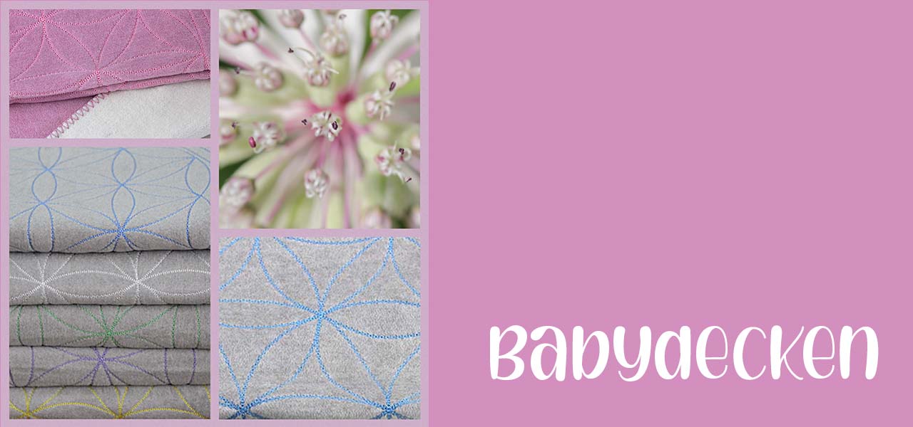 Babydecke zweifarbig Decke bestickt mit der Blume des Lebens